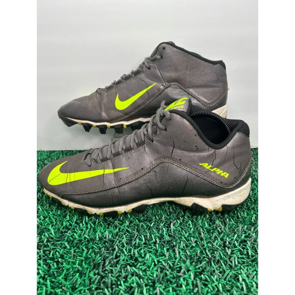 Nike Alpha Shark Football Cleats Men's Size‎ 10 Volt Gray 719952-010 - Picture 2 of 7